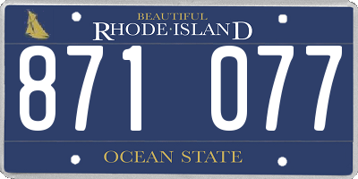RI license plate 871077