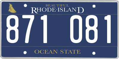 RI license plate 871081