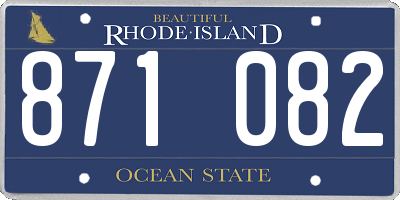 RI license plate 871082