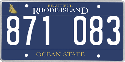 RI license plate 871083