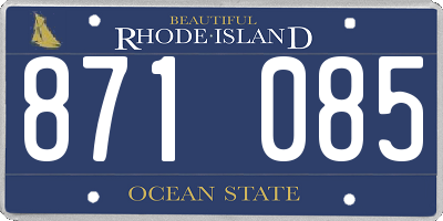 RI license plate 871085