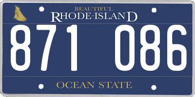 RI license plate 871086