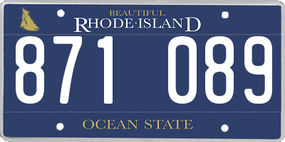 RI license plate 871089