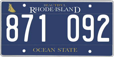 RI license plate 871092