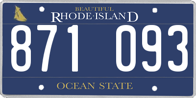 RI license plate 871093