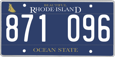 RI license plate 871096