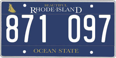 RI license plate 871097