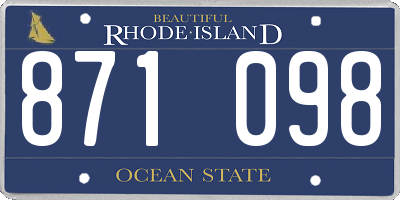 RI license plate 871098