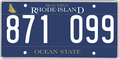 RI license plate 871099