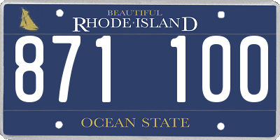 RI license plate 871100