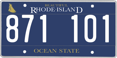 RI license plate 871101