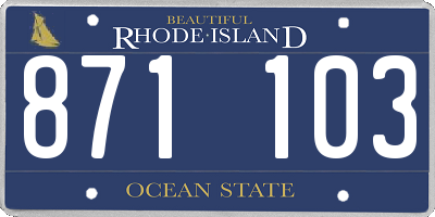 RI license plate 871103
