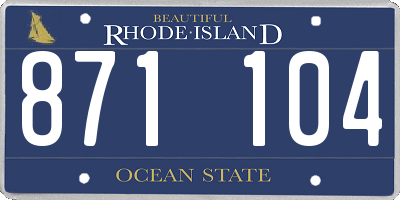 RI license plate 871104