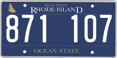 RI license plate 871107