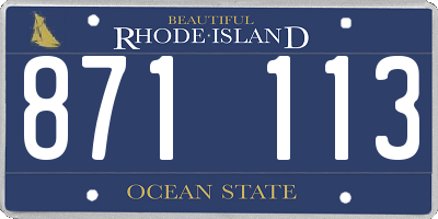 RI license plate 871113