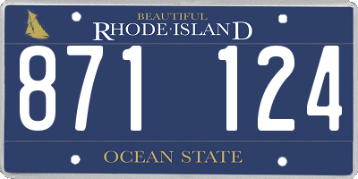 RI license plate 871124