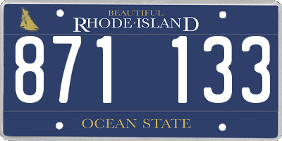 RI license plate 871133