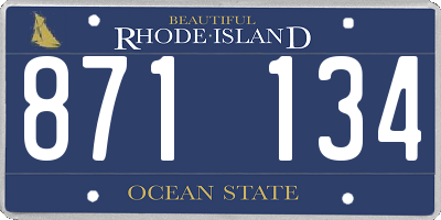 RI license plate 871134