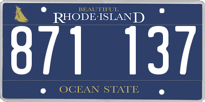 RI license plate 871137