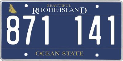 RI license plate 871141