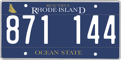 RI license plate 871144