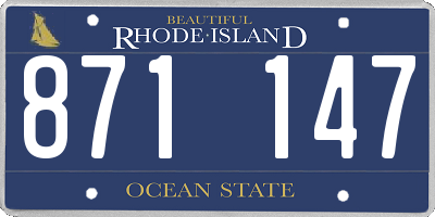 RI license plate 871147