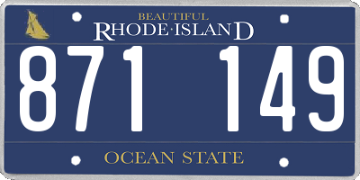 RI license plate 871149