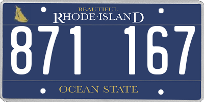 RI license plate 871167