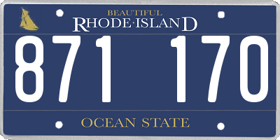 RI license plate 871170