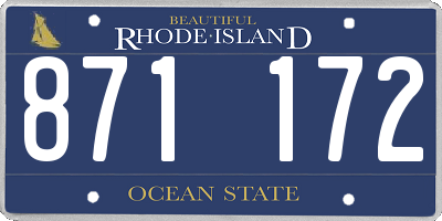 RI license plate 871172