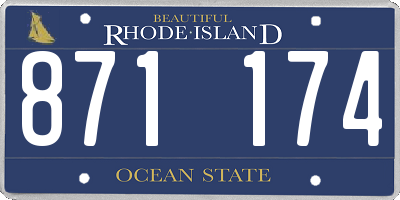 RI license plate 871174