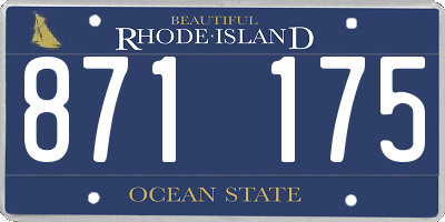 RI license plate 871175