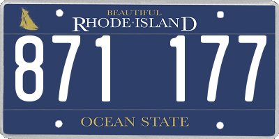 RI license plate 871177