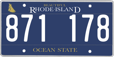 RI license plate 871178