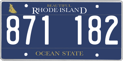 RI license plate 871182