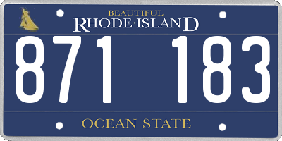 RI license plate 871183