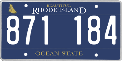 RI license plate 871184