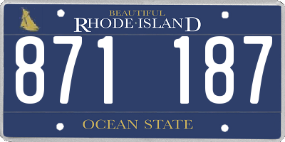 RI license plate 871187