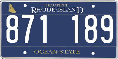 RI license plate 871189