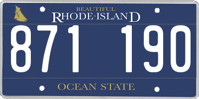 RI license plate 871190