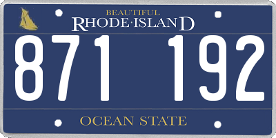 RI license plate 871192