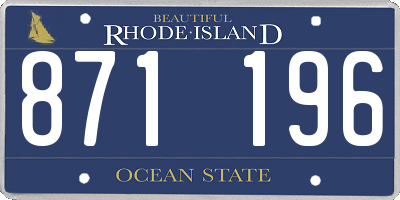 RI license plate 871196