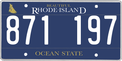 RI license plate 871197