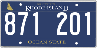 RI license plate 871201