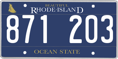 RI license plate 871203
