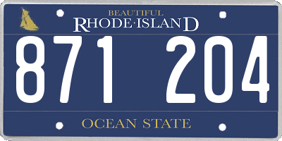 RI license plate 871204