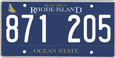 RI license plate 871205