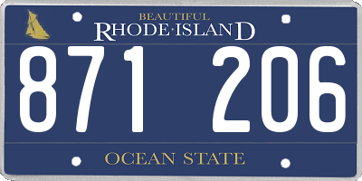 RI license plate 871206