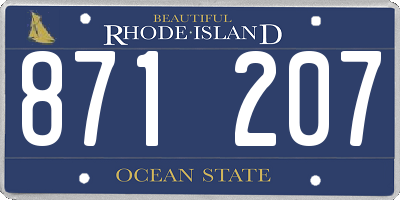 RI license plate 871207