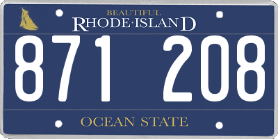 RI license plate 871208
